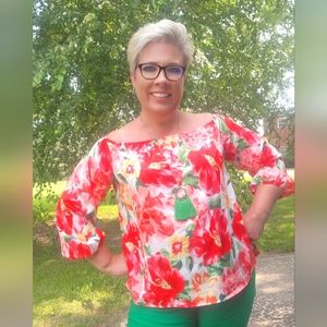 Floral off the shoulder